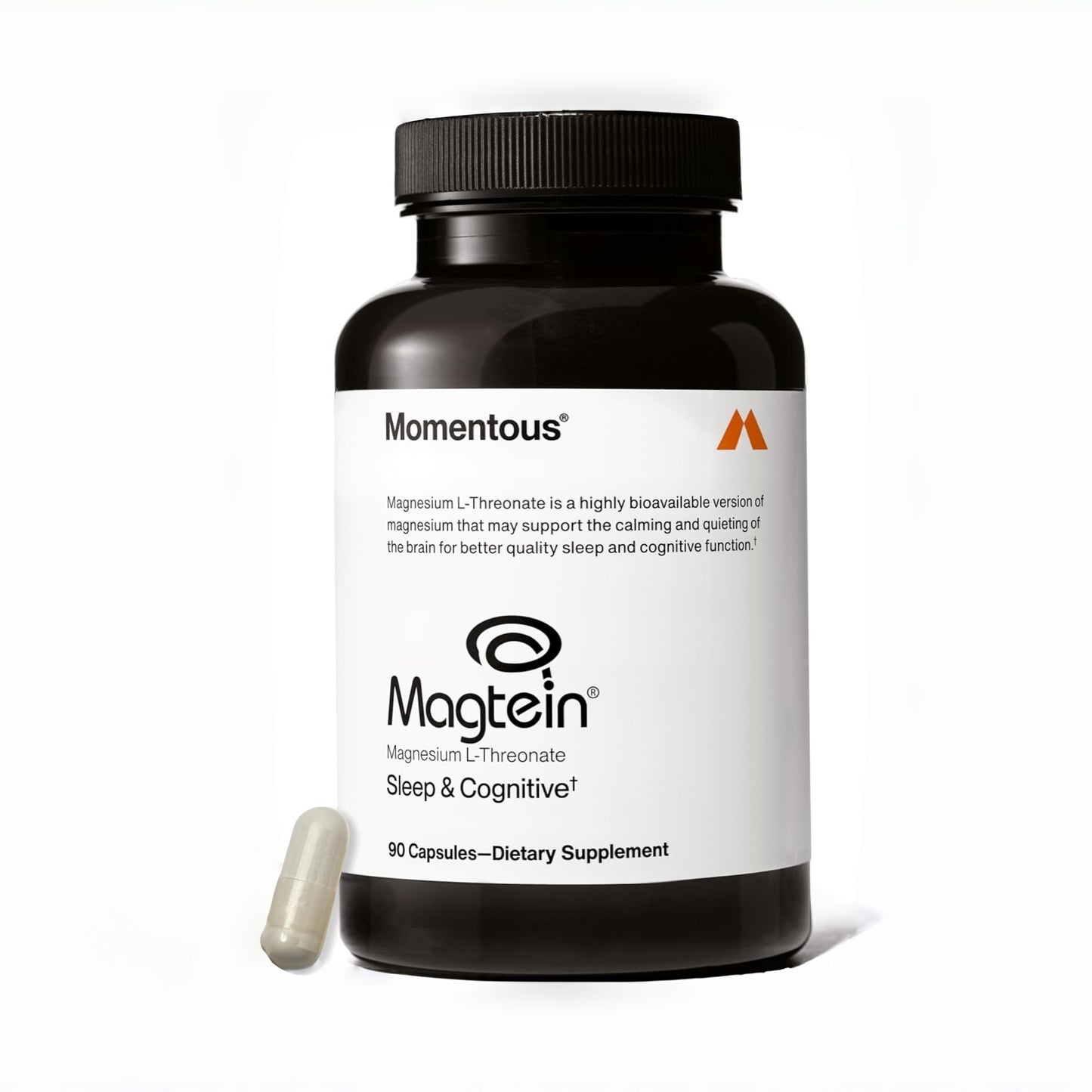 Momentous Magtein Magnesium L-Threonate - Brain & Rest Support Supplement - Boosts Cognitive Function & Sleep Quality - NSF Certified for Sport -145 mg - 30 Servings